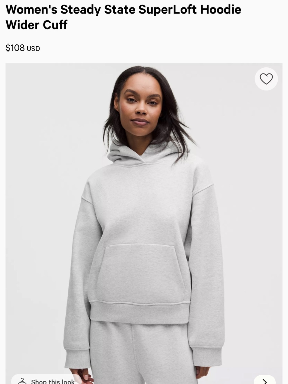 lululemon athletica Light Gray SuperLoft Hoodie